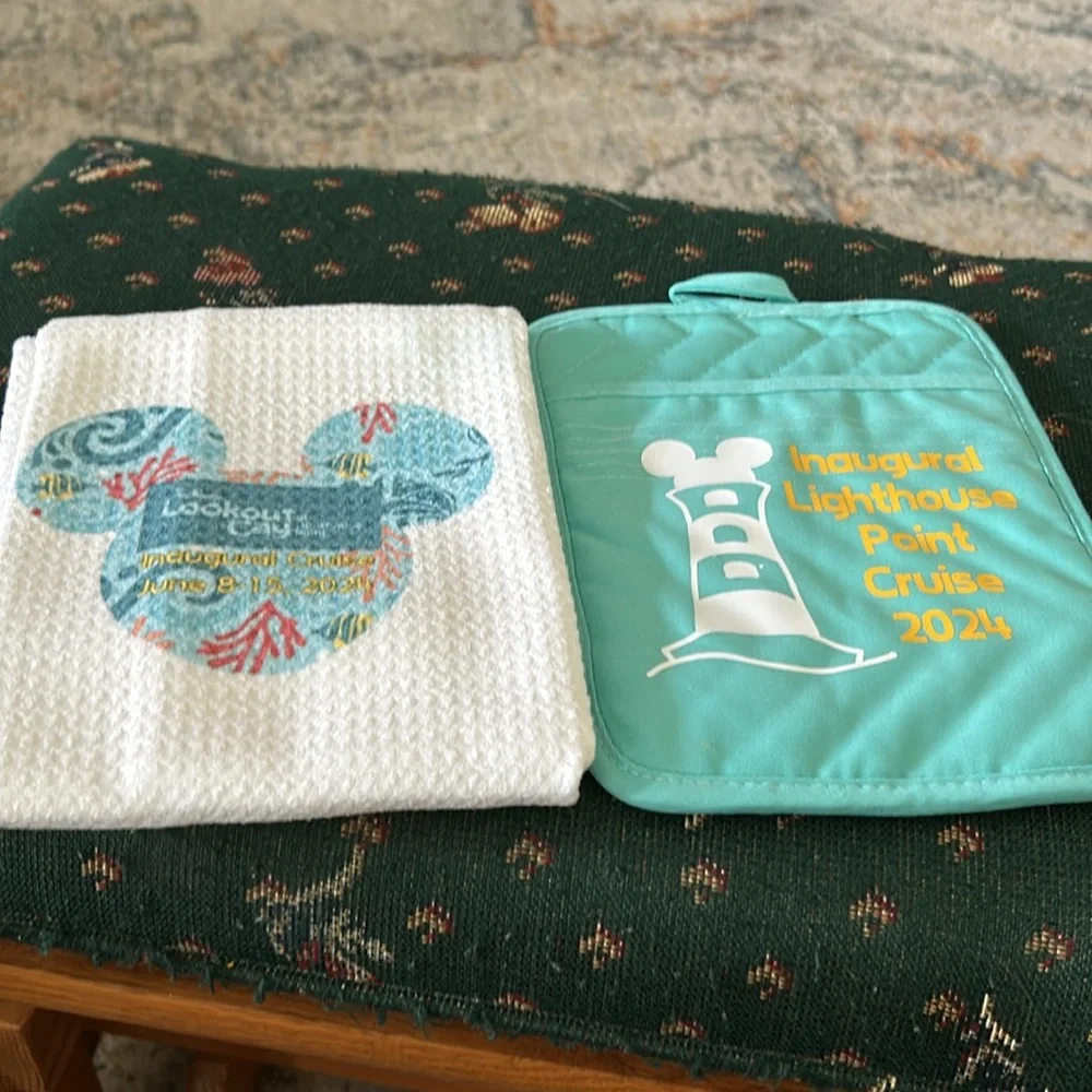 Disney Cruise inaugural lighthouse point Cruise 2024 in turquoise and white